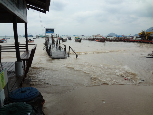 pier flooded koh tao